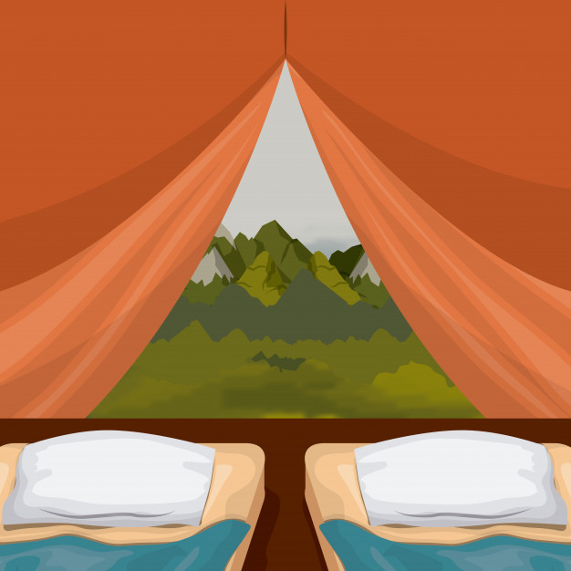 colorful-background-interior-camping-tent-with-double-pad-landscape-scenary-outside_25030-35686